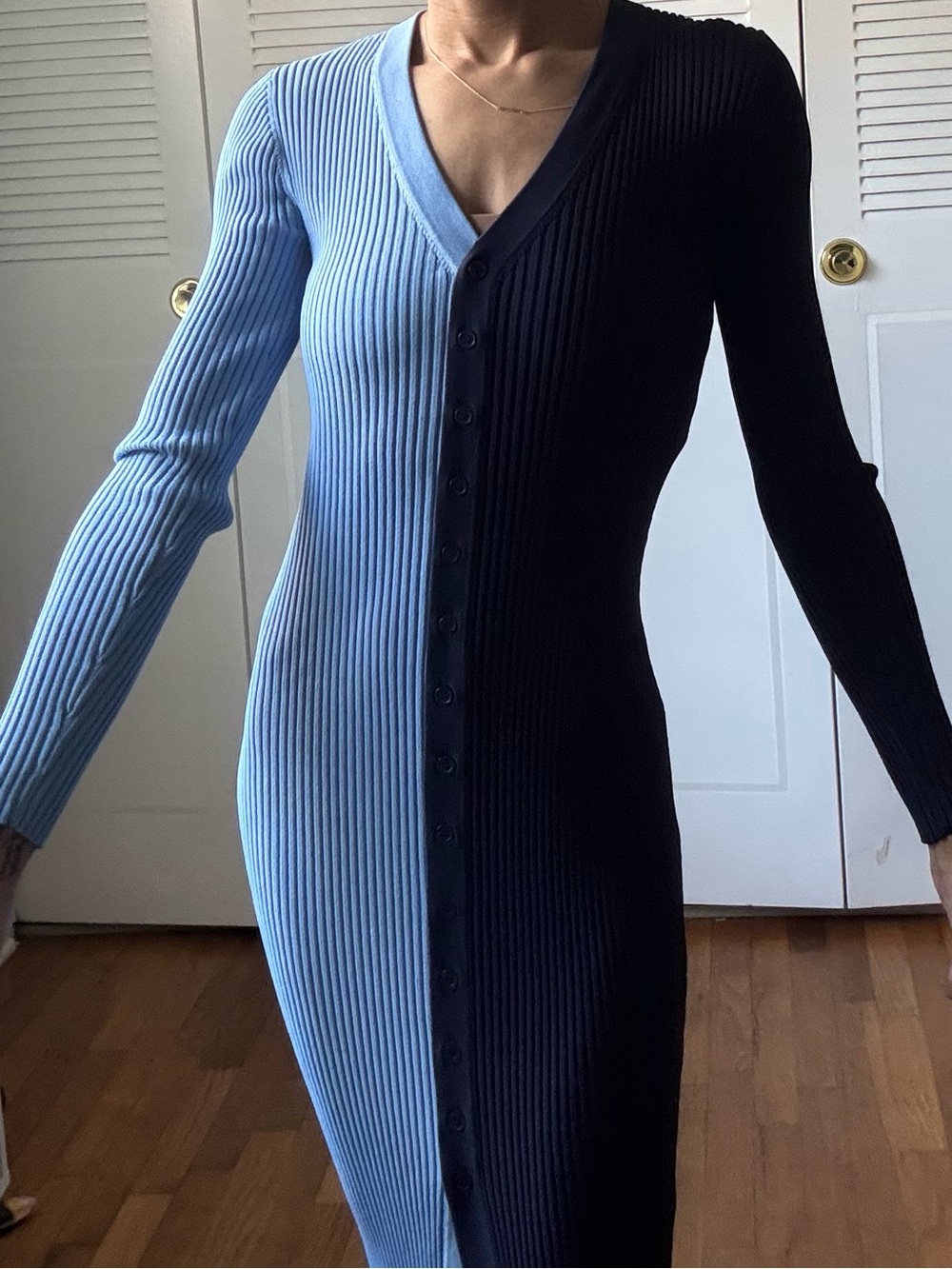 Staud Color Block Button Dress - Picture 3 of 5